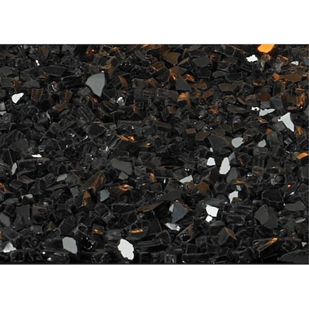 Perfectpillows 1 sq. ft. Decorative Polished Reflective Crushed Glass, Black PE2559813
